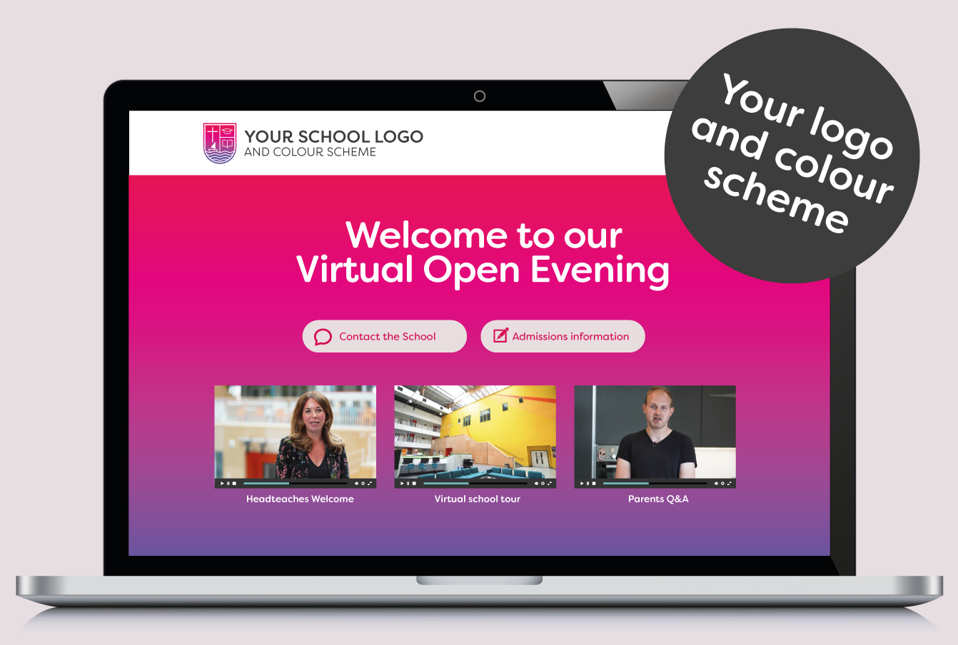 school online open evening example micro website